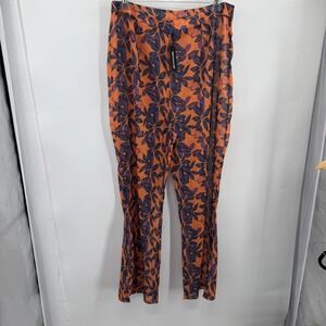 PrettyLittleThing Beach Pants Womens 16 Plus Flare Floral Sheer Beach Boho Vacay